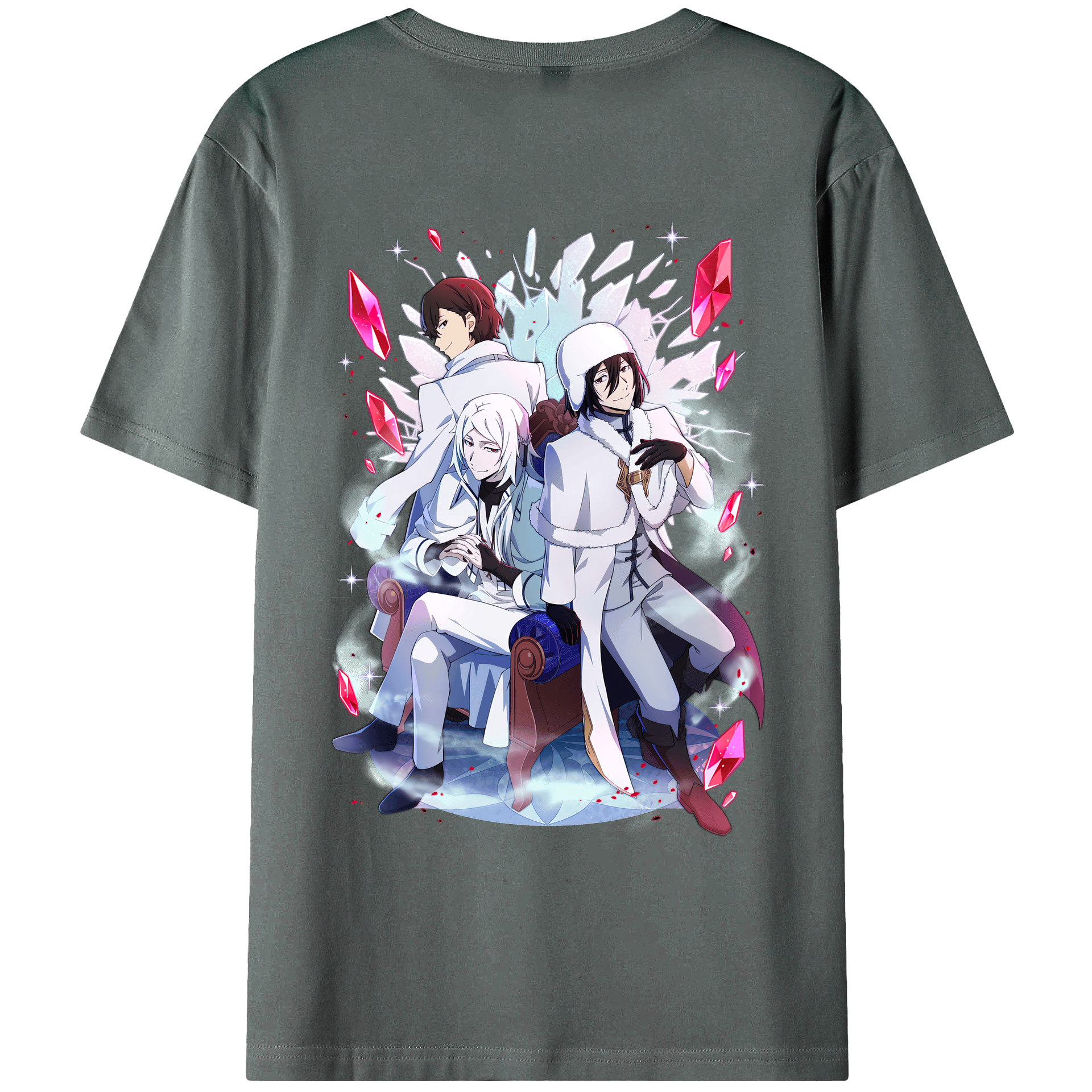 （画像用） 文豪ストレイドッグス Bungo Stray Dogs 綿100％ メンズ半袖Tシャツ（バックプリント） 通気性
